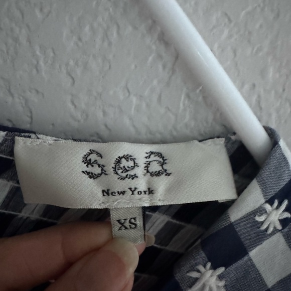 NWOT SEA Gingham Smocked Ruffle Collar Cottagecore Maxi Dress Size XS - Picture 8 of 9